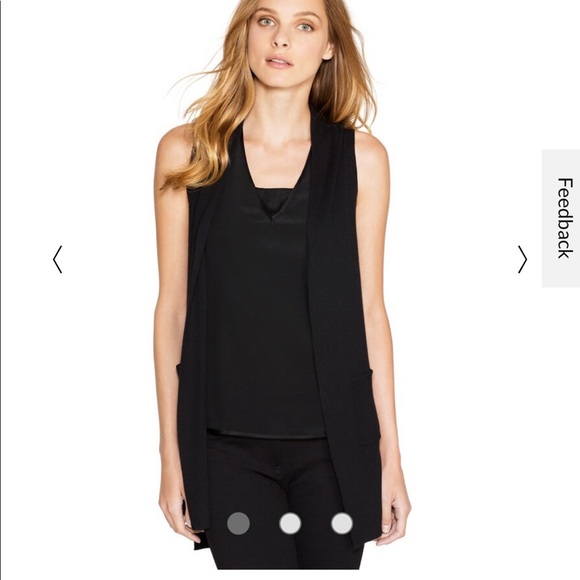 White House Black Market Jackets & Blazers - White House Black Market Sleeveless Long Black Vest Size 10